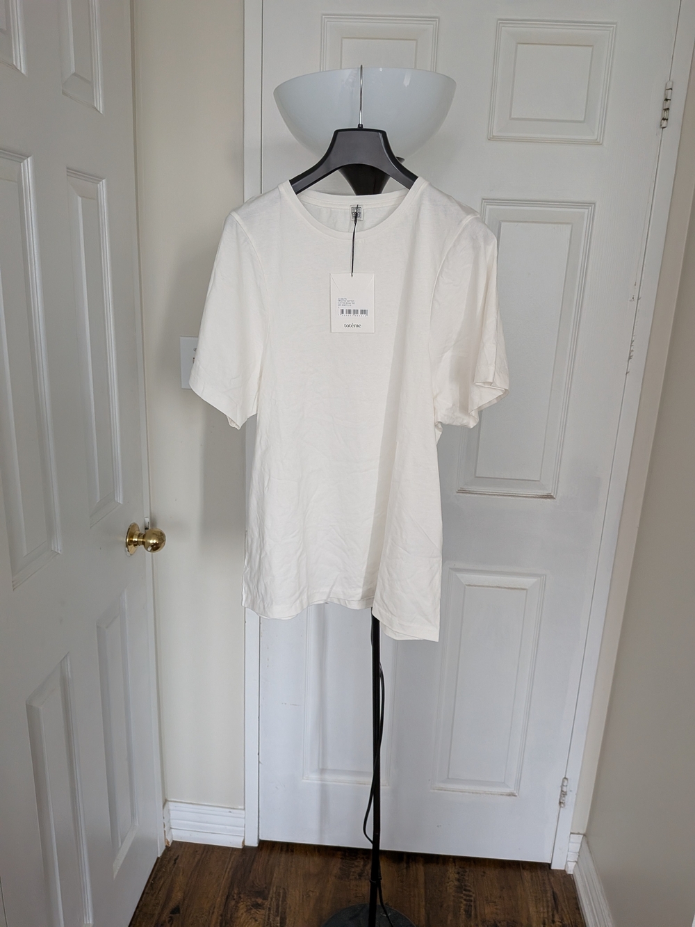 Toteme White Short Sleeve Crewneck Tee Off White
